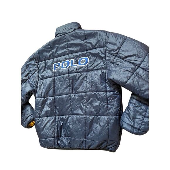 Vintage Polo Sport Ralph Lauren Puffer 1/4 Zip Jacket Pullover Mens L Reversible - Picture 16 of 16